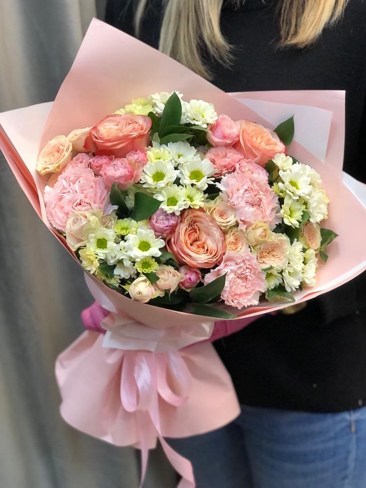 Букет цветов из: Гвоздики, Розы и Хризантемы в Братках