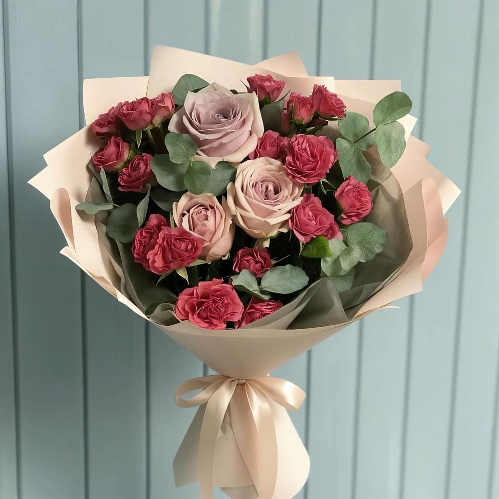 Букет цветов из: Гвоздики и Розы в Братках