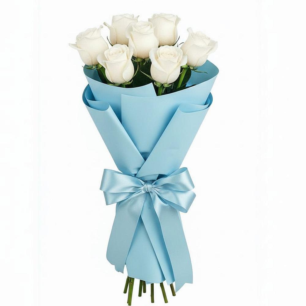 Букет 7 белых роз Проуд в Братках