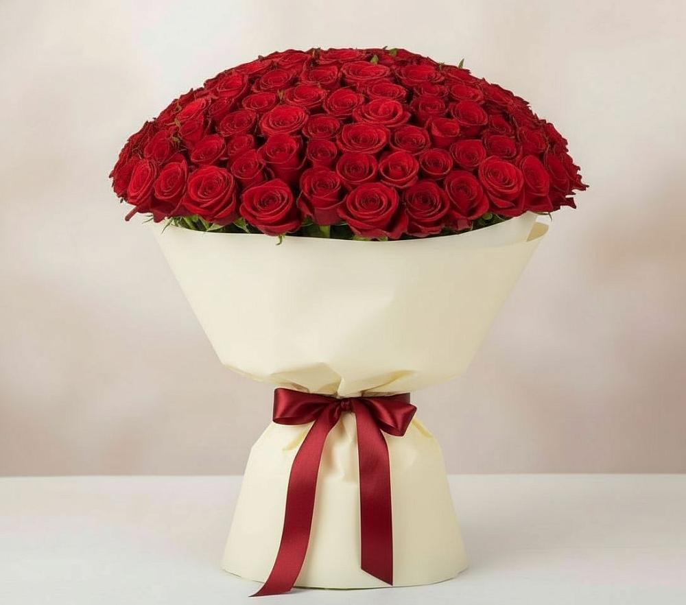 Букет 101 Красная роза Милано в Братках