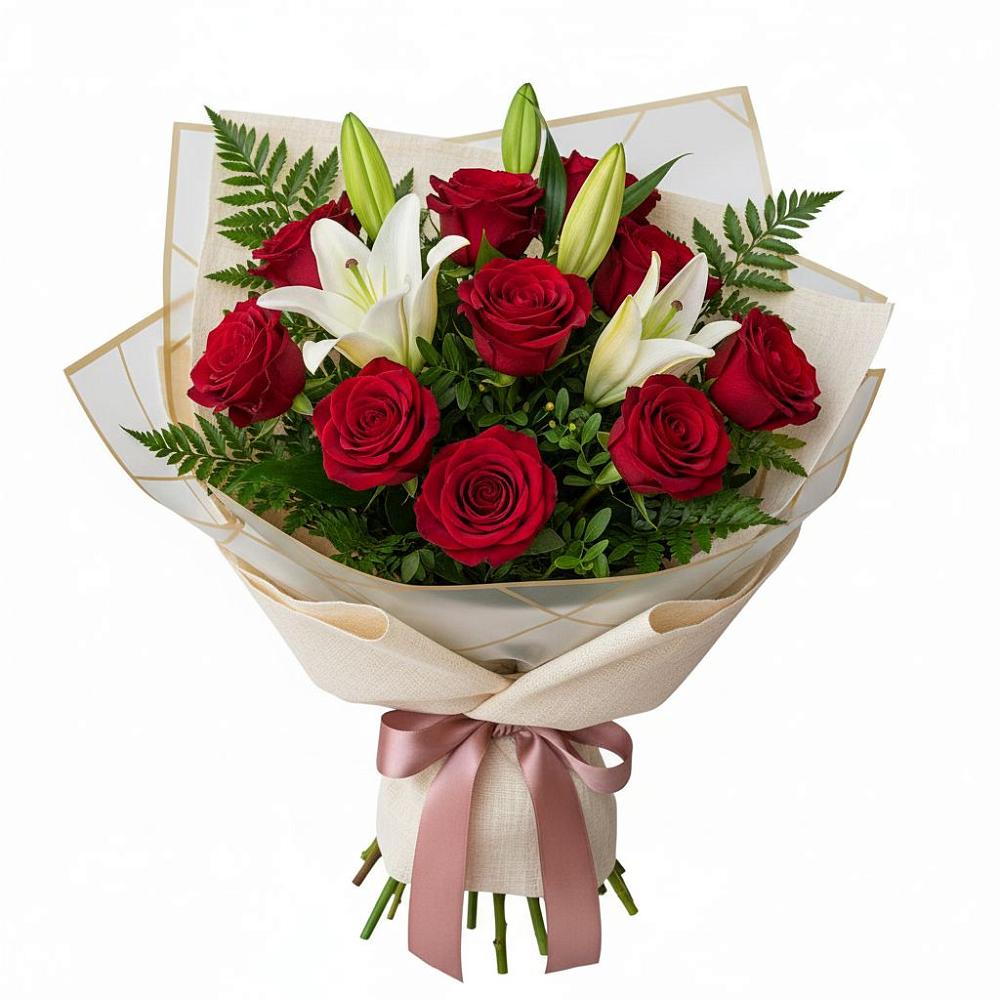 Букет цветов из: Лилии и Розы в Братках