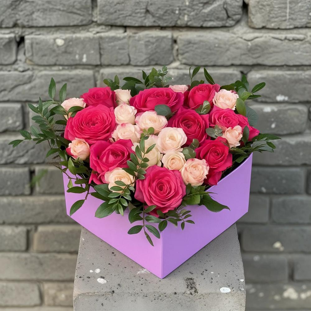 Цветочная композиция из Розы в коробке в Братках