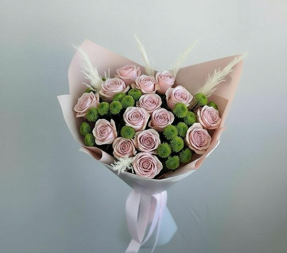 Букет цветов из: Розы и Хризантемы в Братках